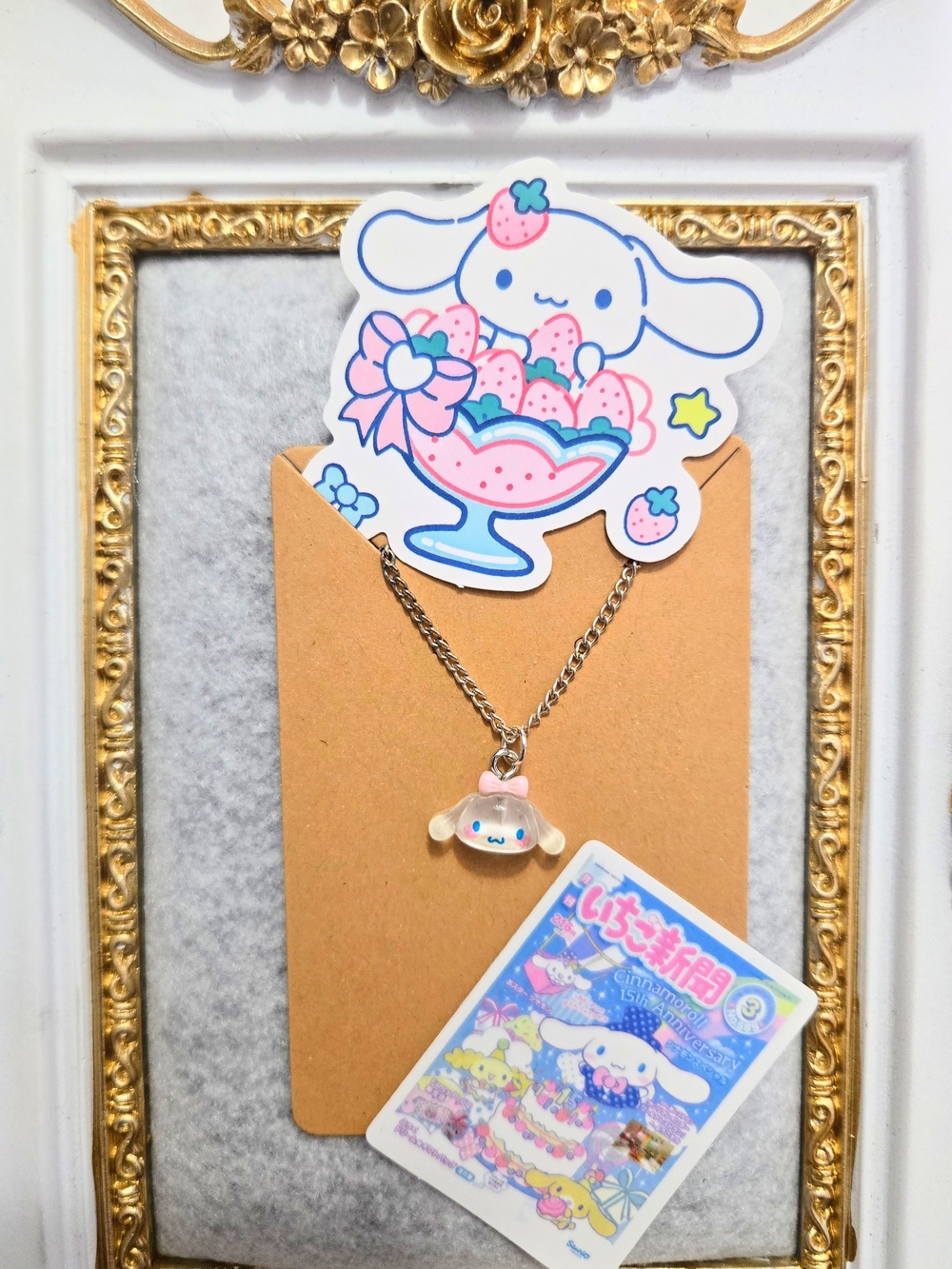 Cute Cinnamoroll Pendant Charm Necklace Jewelry Gift Stickers